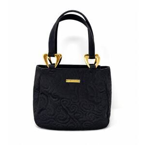Yves Saint Laurent Vintage Navy Blue Arabesque Gold Hardware Bag